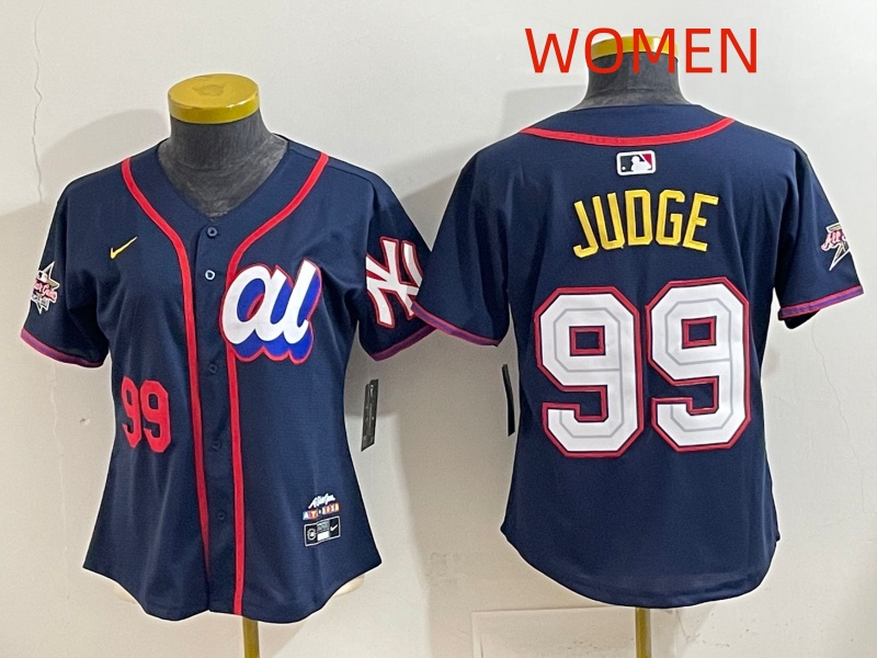 Women 2025 New York Yankees #99 Judge dark Blue All star Nike MLB Jersey style 001->youth mlb jersey->Youth Jersey
